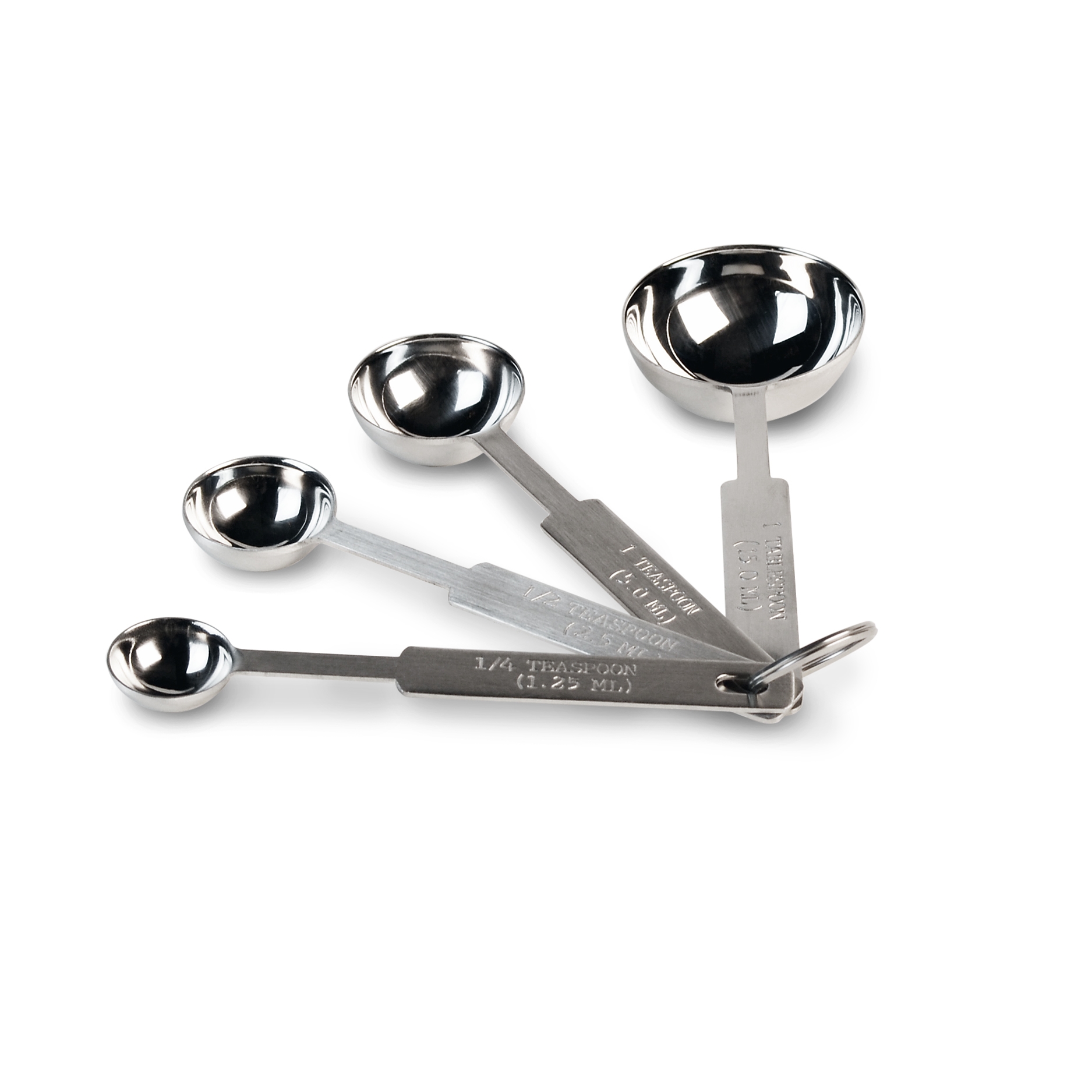 Conjunto 4 Colheres Medidoras Aço Inoxidável para Cozinha Profissional