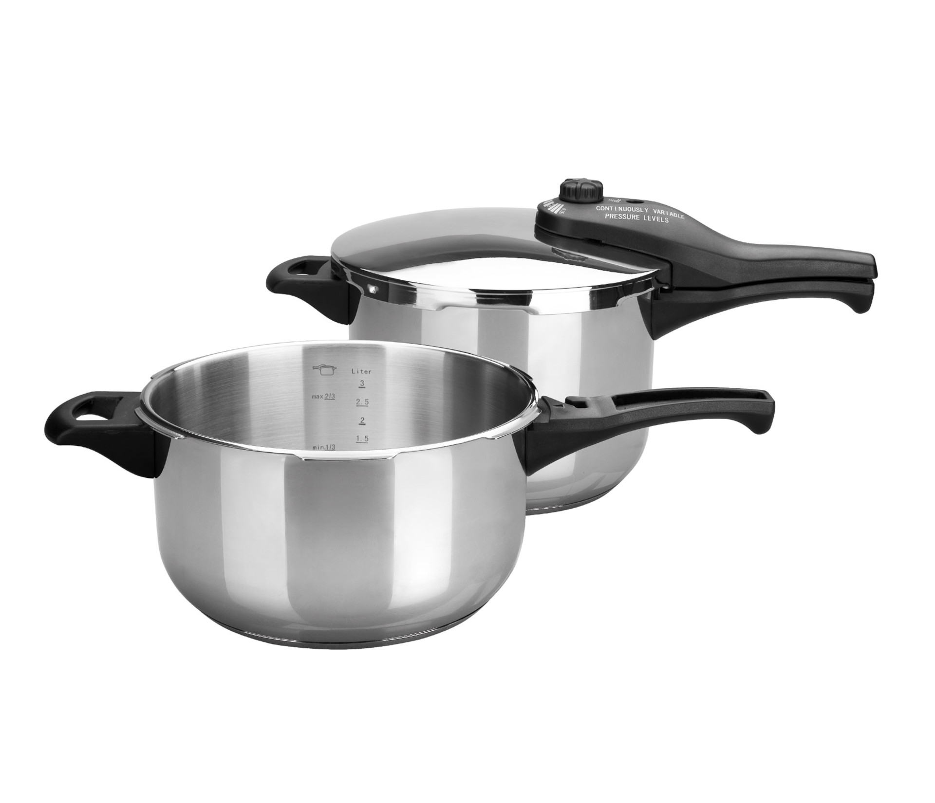 Conjunto de Panelas de Pressão 6 e 4 L para Cozinha Profissional
