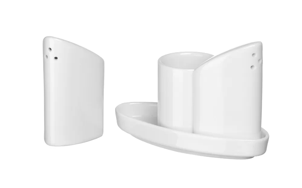 Conjunto de Mesa Saleiro, Pimenteiro e Paliteiro - 125x90mm