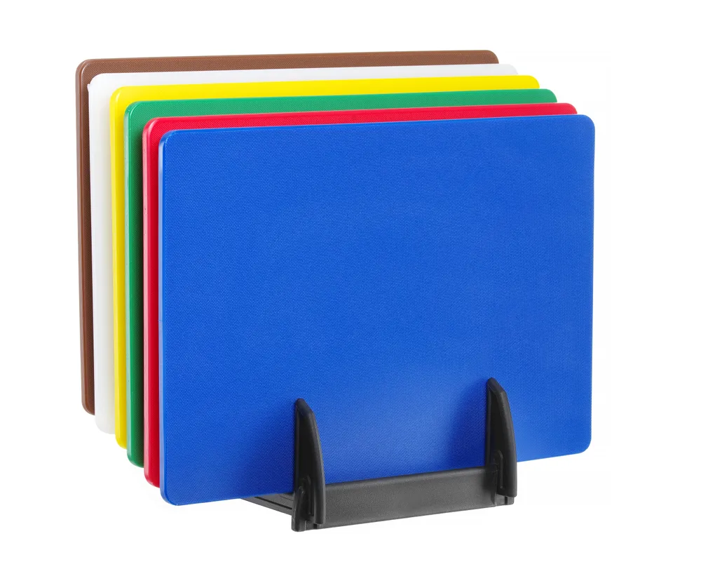 Conjunto de 6 Tábuas de Corte HACCP com Suporte 450x300mm