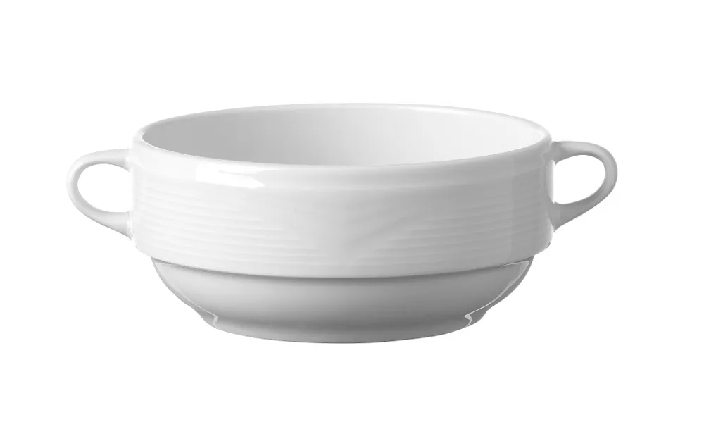 Conjunto Tigela e Prato de Sopa Porcelana Reforçada 0,38L