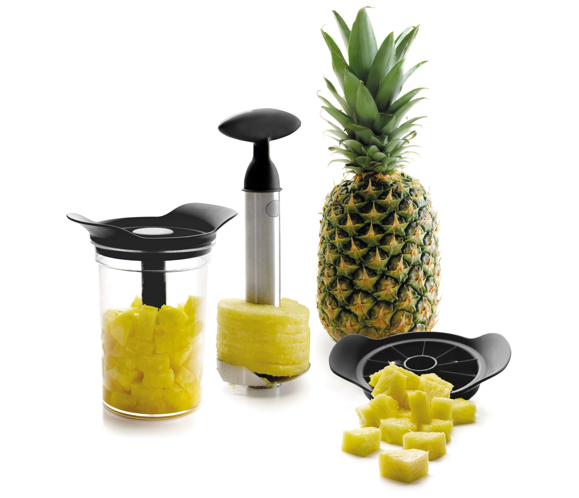 Cortador Descascador de Ananás com Base para Cozinha Profissional
