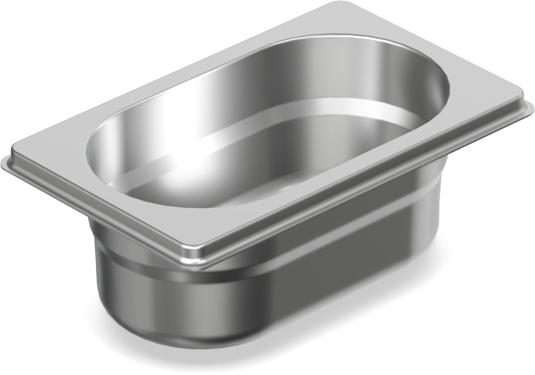 Cubeta Gastronorm GN 1/9 100mm Aço Inoxidável 0.8L
