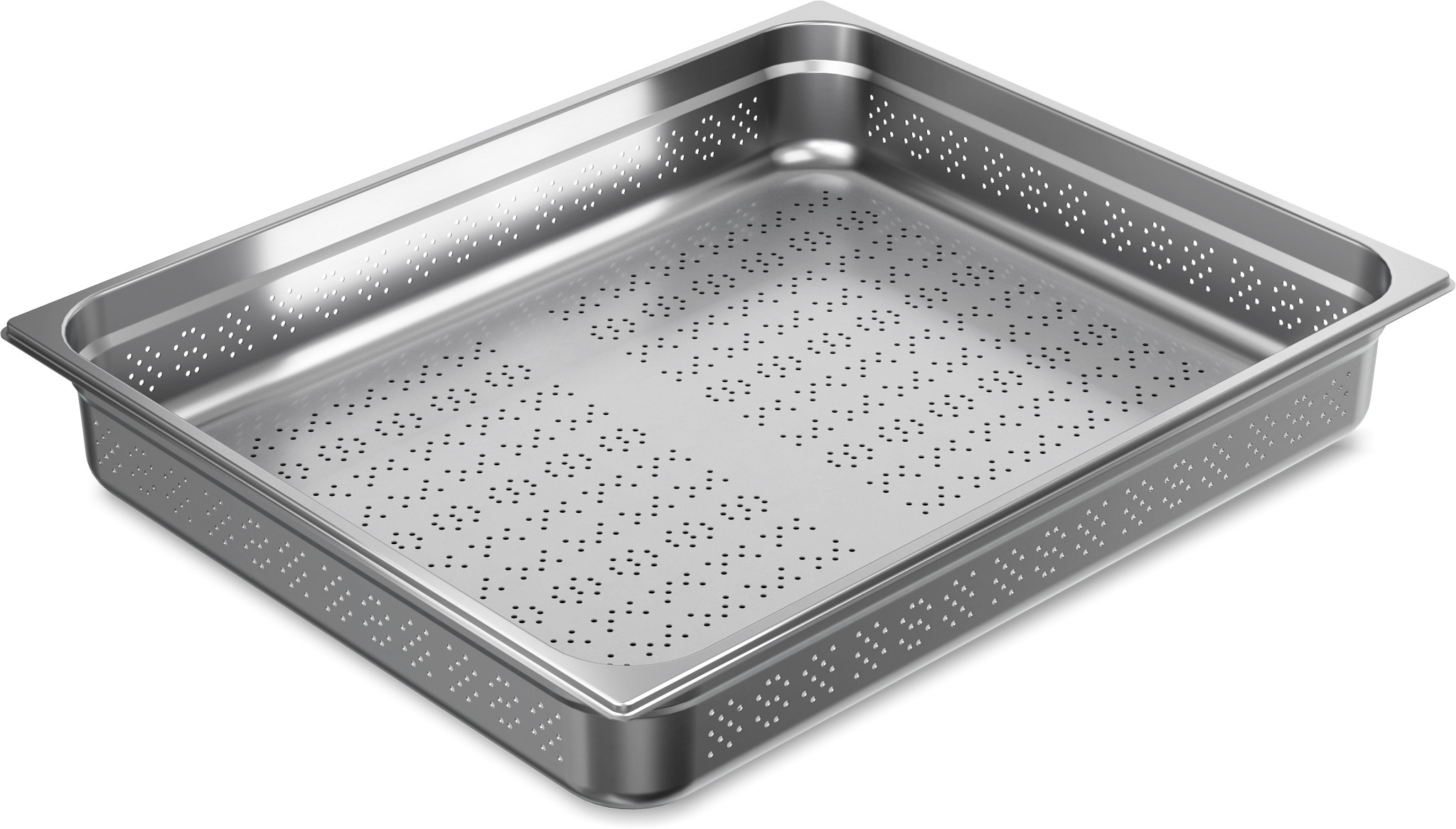 Cubeta Gastronorm GN 2/1 Perfurada Aço Inox 100 mm Profundidade