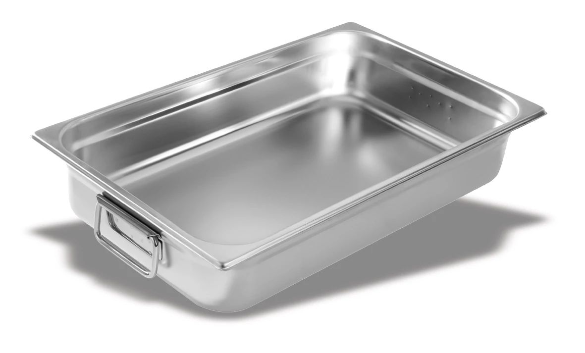 Cubeta Gastronorm GN 1/1 150mm Fundo Difusor e Pegas Aço Inox