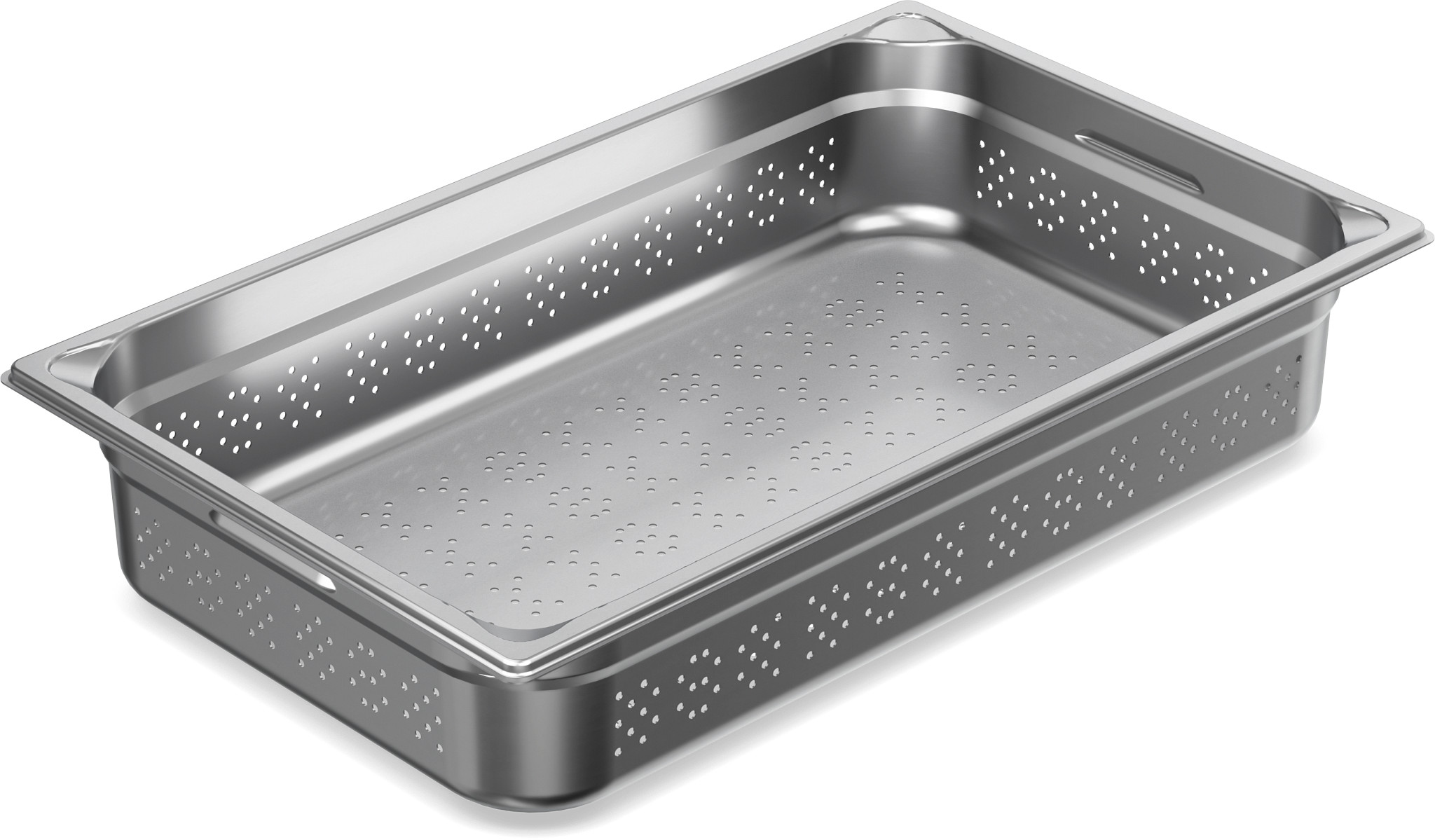 Cubeta Gastronorm GN 1/1 Perfurada Aço Inoxidável 55 mm Profundidade