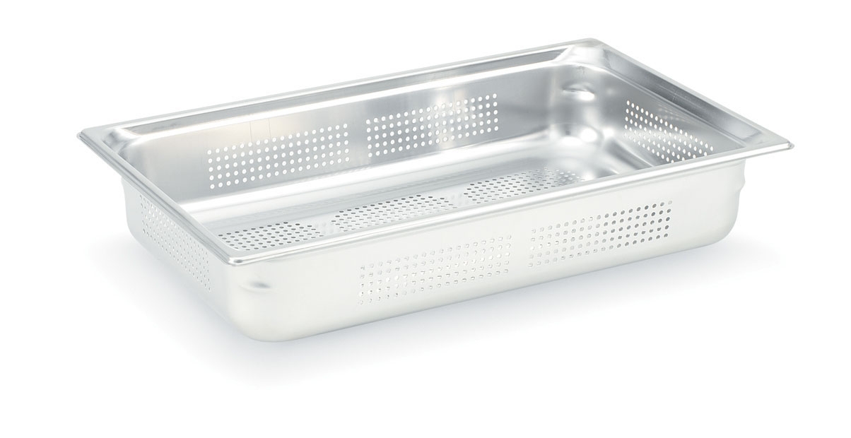 Cubeta Gastronorm 1/1 Perfurada Inox 100mm Profundidade