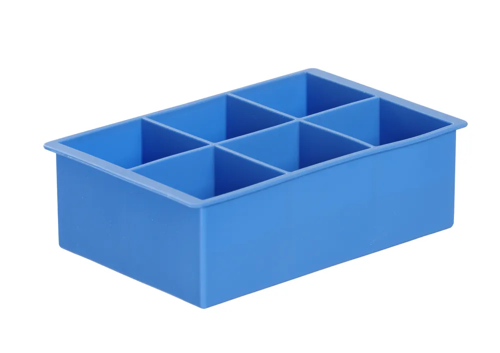 Molde de Gelo Grande em Silicone | 6 Cubos de 5cm | 17x11x5.2cm