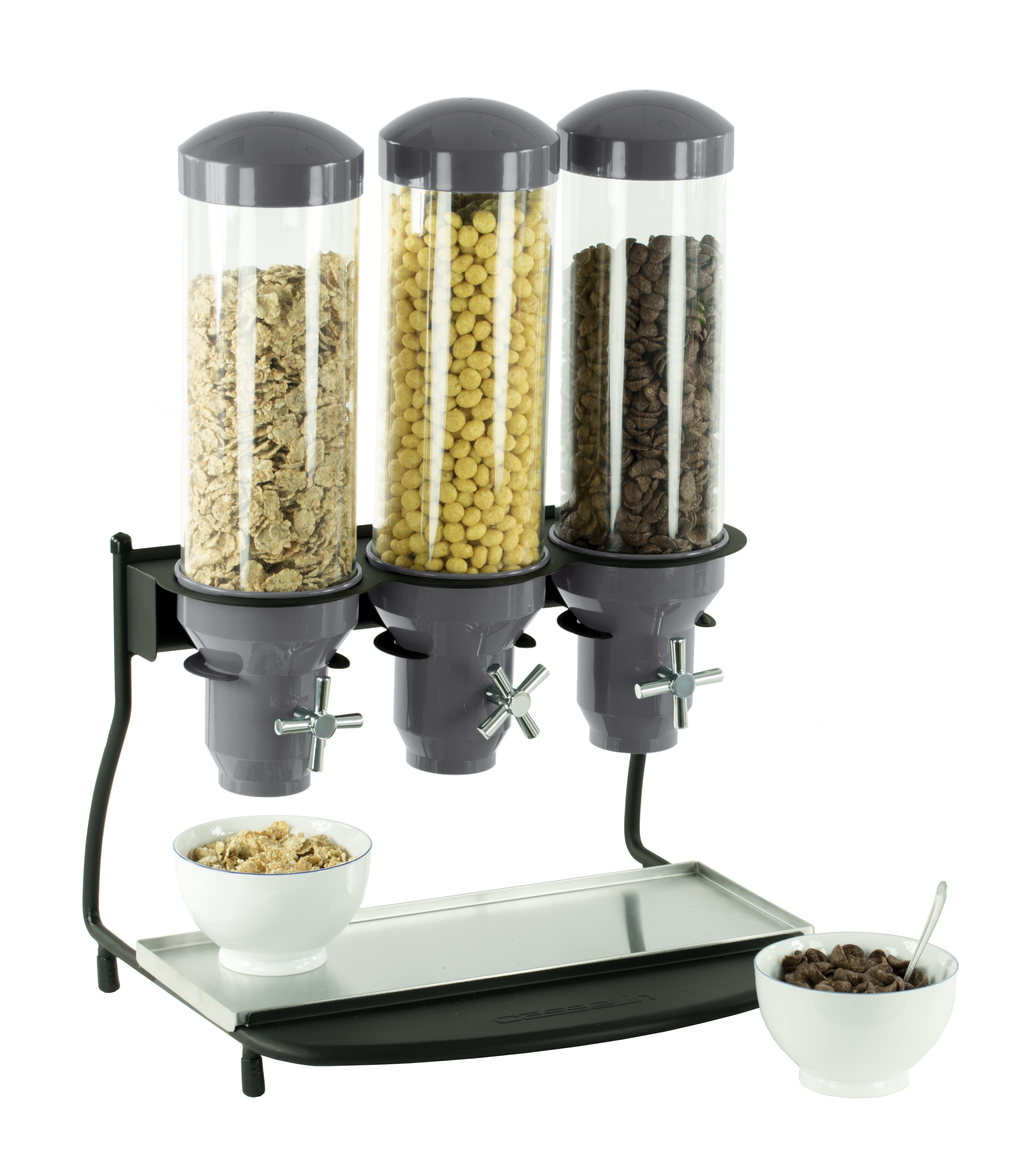 Dispensador de Cereais Triplo 15L para Buffet e Pequenos-Almoços