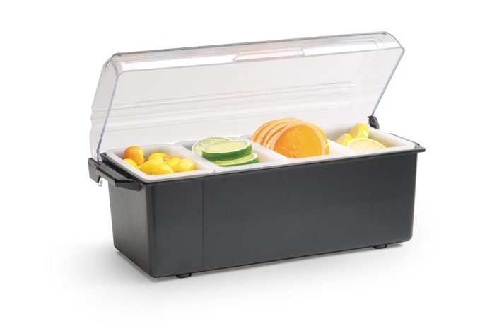 Dispensador de Condimentos Plástico Negro 4 Compartimentos