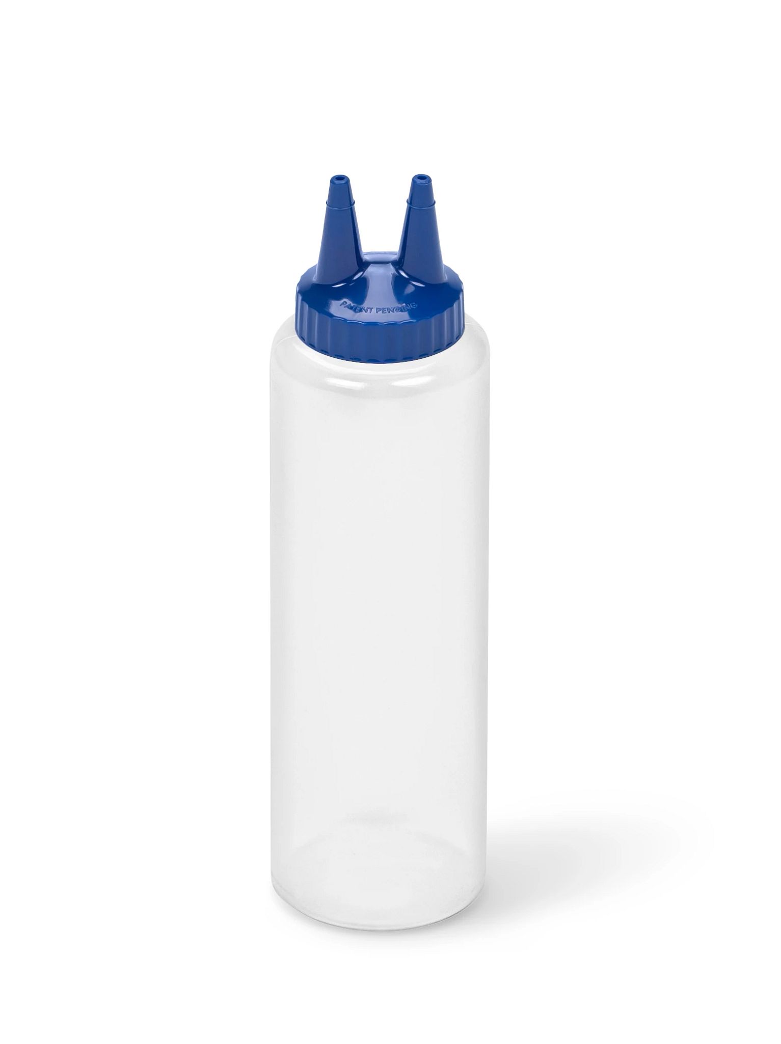 Dispensador Duplo 350ml Transparente com Tampa Azul para Molhos