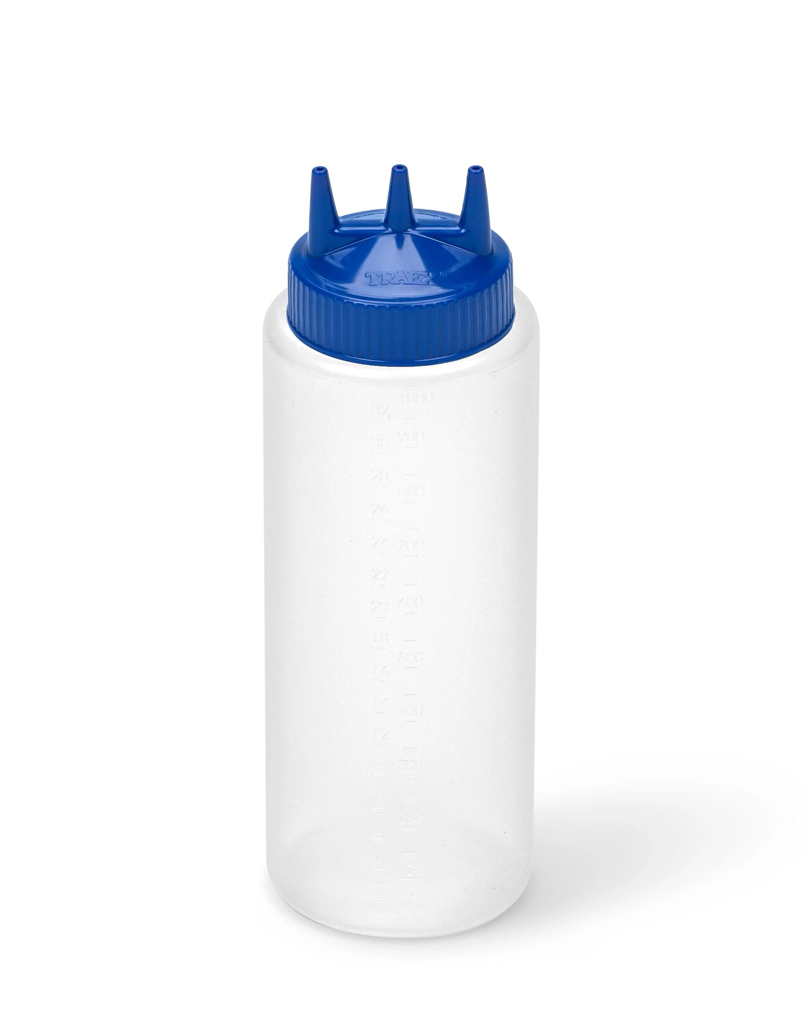 Dispensador Triplo Transparente 0.95L com Tapa Azul