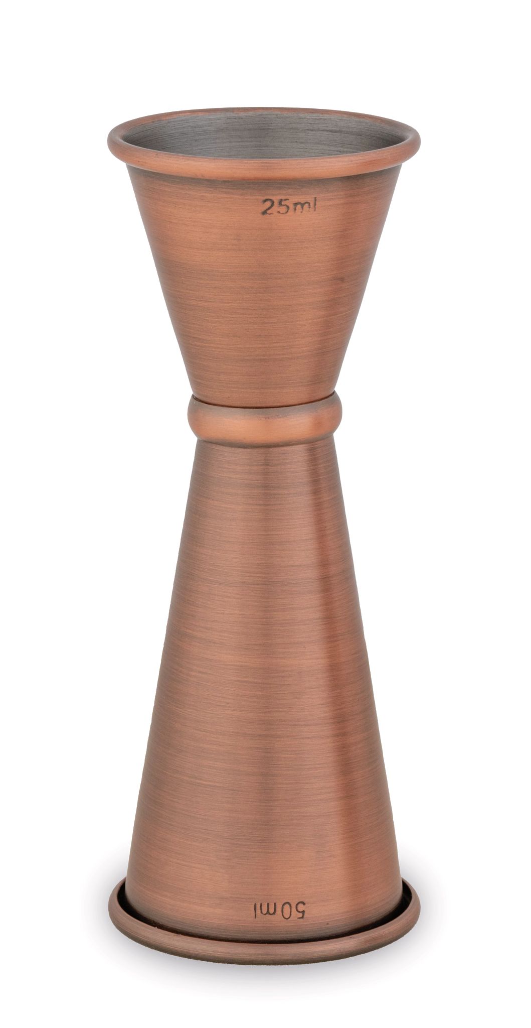 Medidor de Bebidas Duplo 25/50 ml Cobre Antigo para Bar