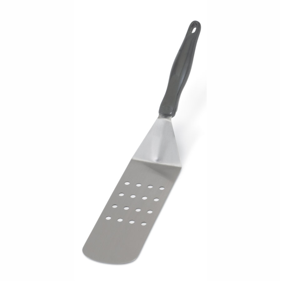 Espátula Perfurada Reforçada Aço Inoxidável Cabo Nylon 41.9 cm