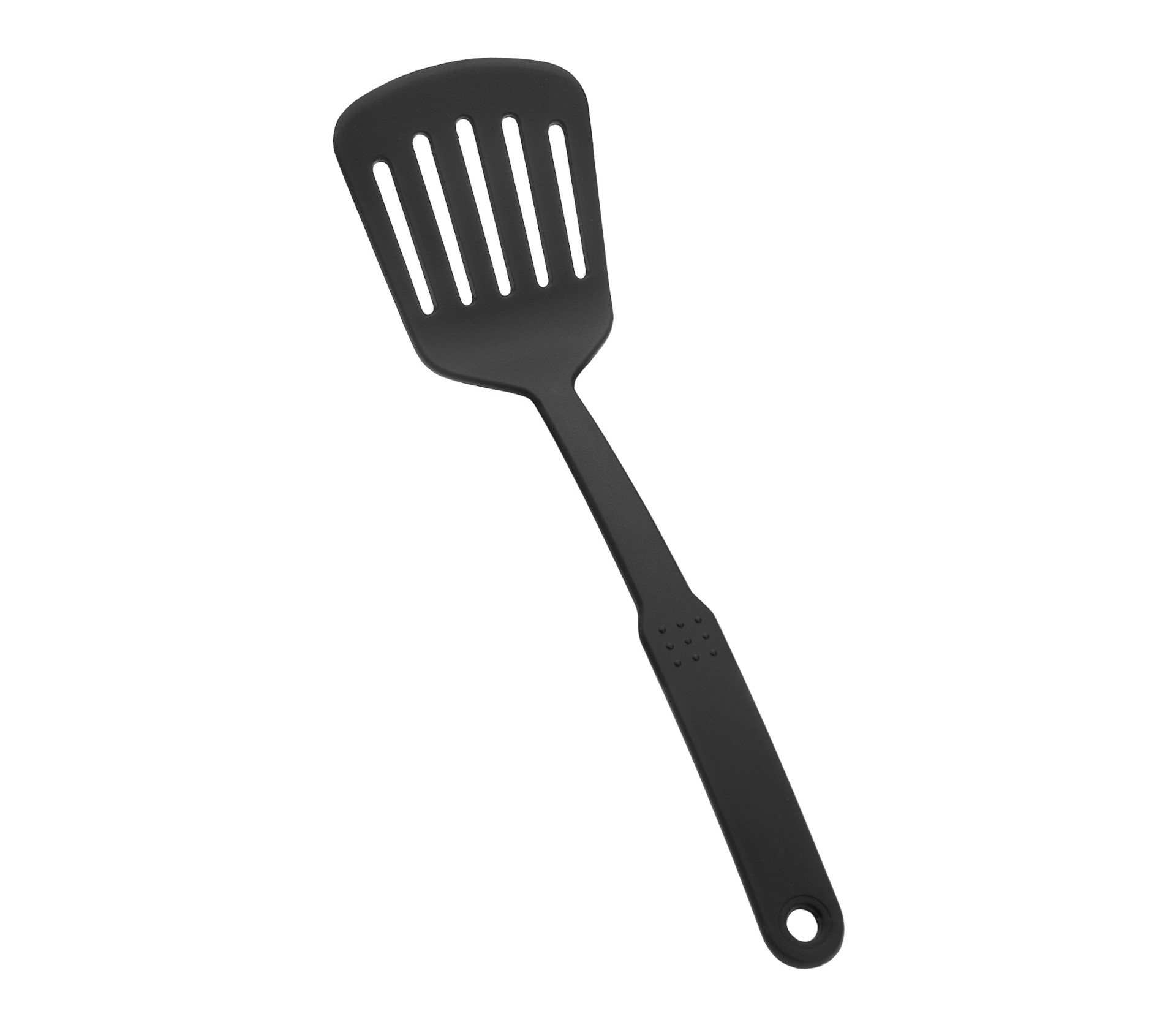 Espátula Perfurada de Nylon Preta 32 cm para Cozinha Profissional