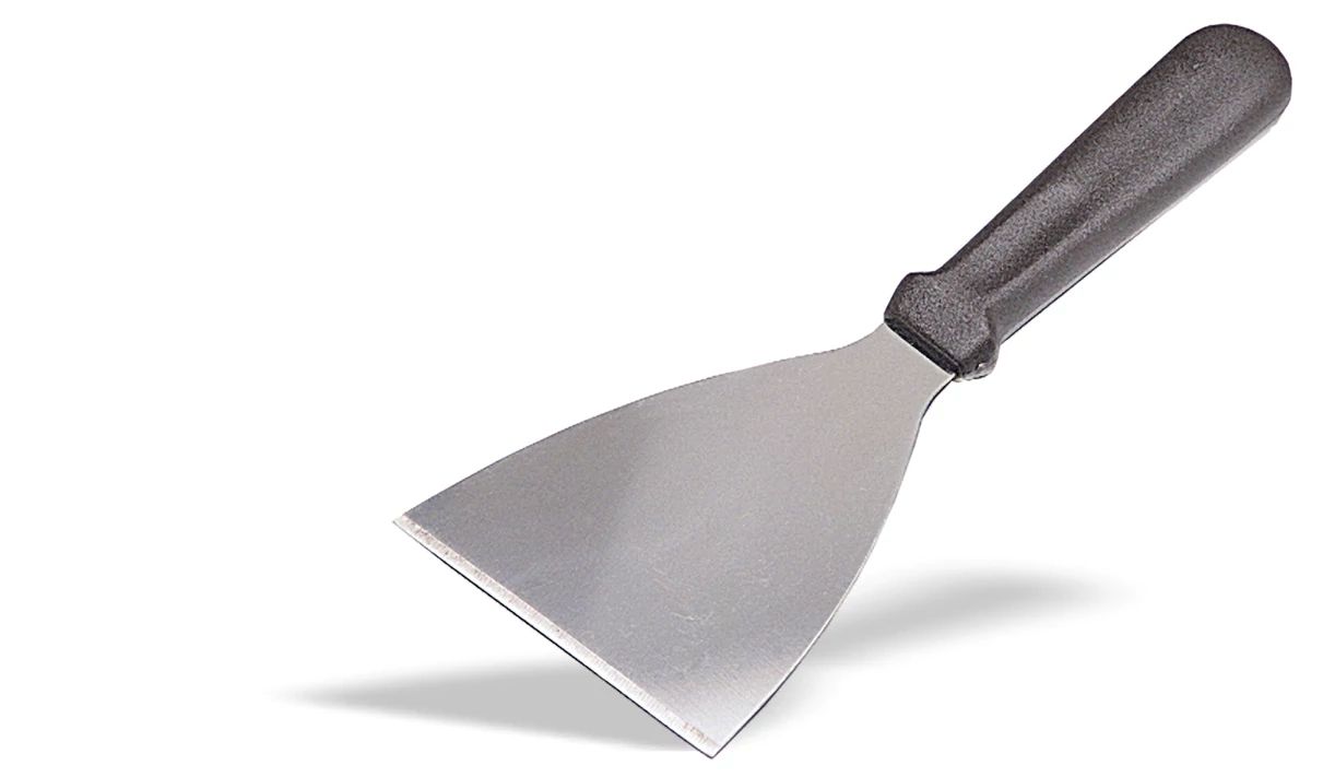 Espátula Triangular Aço Inoxidável 8 cm com Cabo ABS Preto