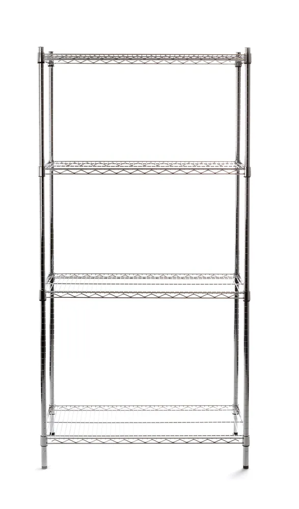 Estante de Armazenamento Cromada 910x455x1830mm com 4 Prateleiras
