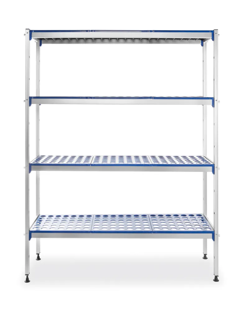 Estante de Armazenamento Alumínio 4 Prateleiras 1280x405x1685mm