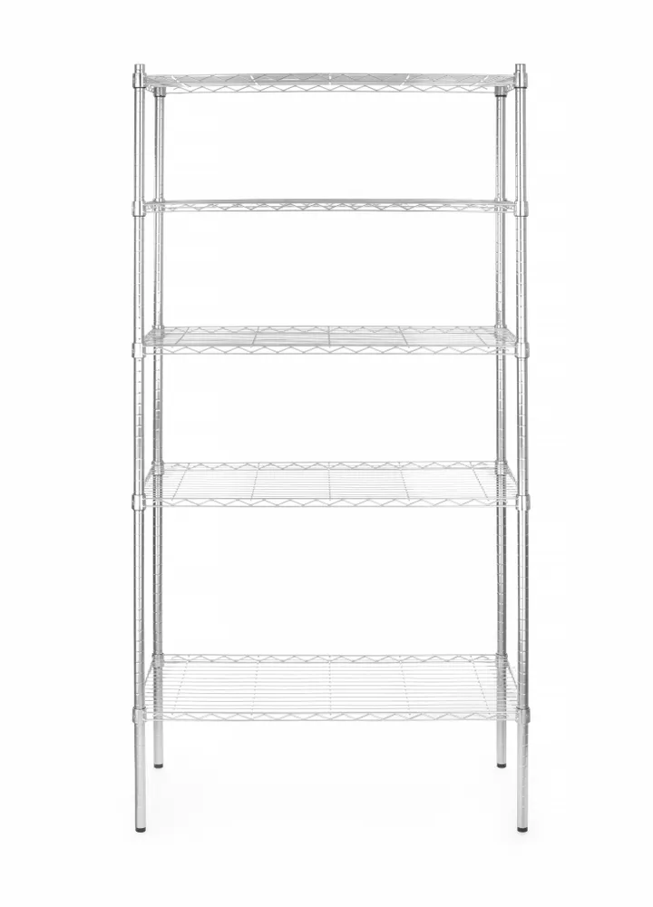 Estante de Armazenamento 5 Prateleiras Cromadas 910x455x1830mm