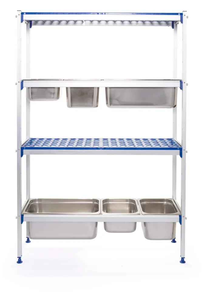Estante de Armazenamento GN 1/1 em Alumínio 1120x355x1685mm