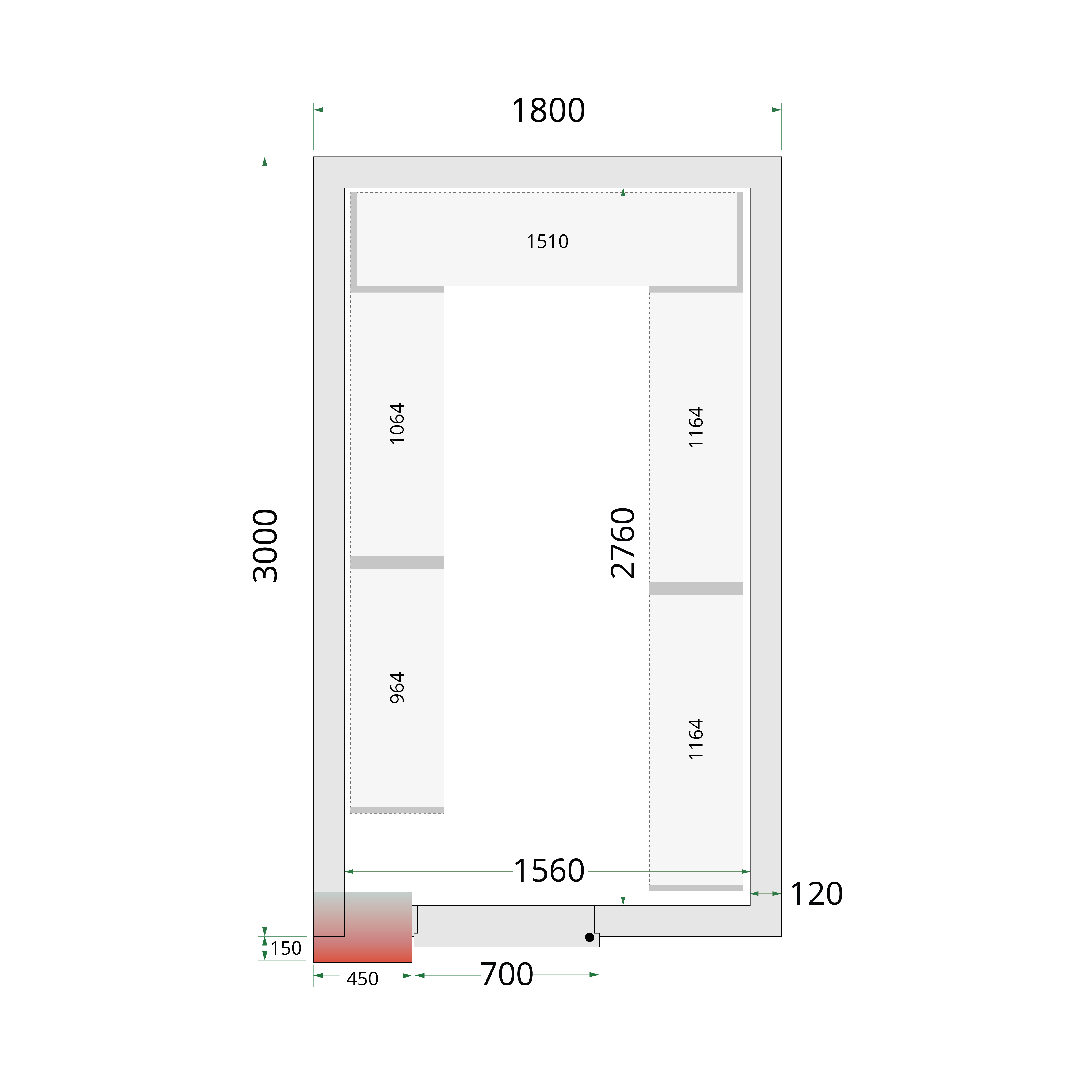 Estante Modular para Câmara Frigorífica 1800x3000mm
