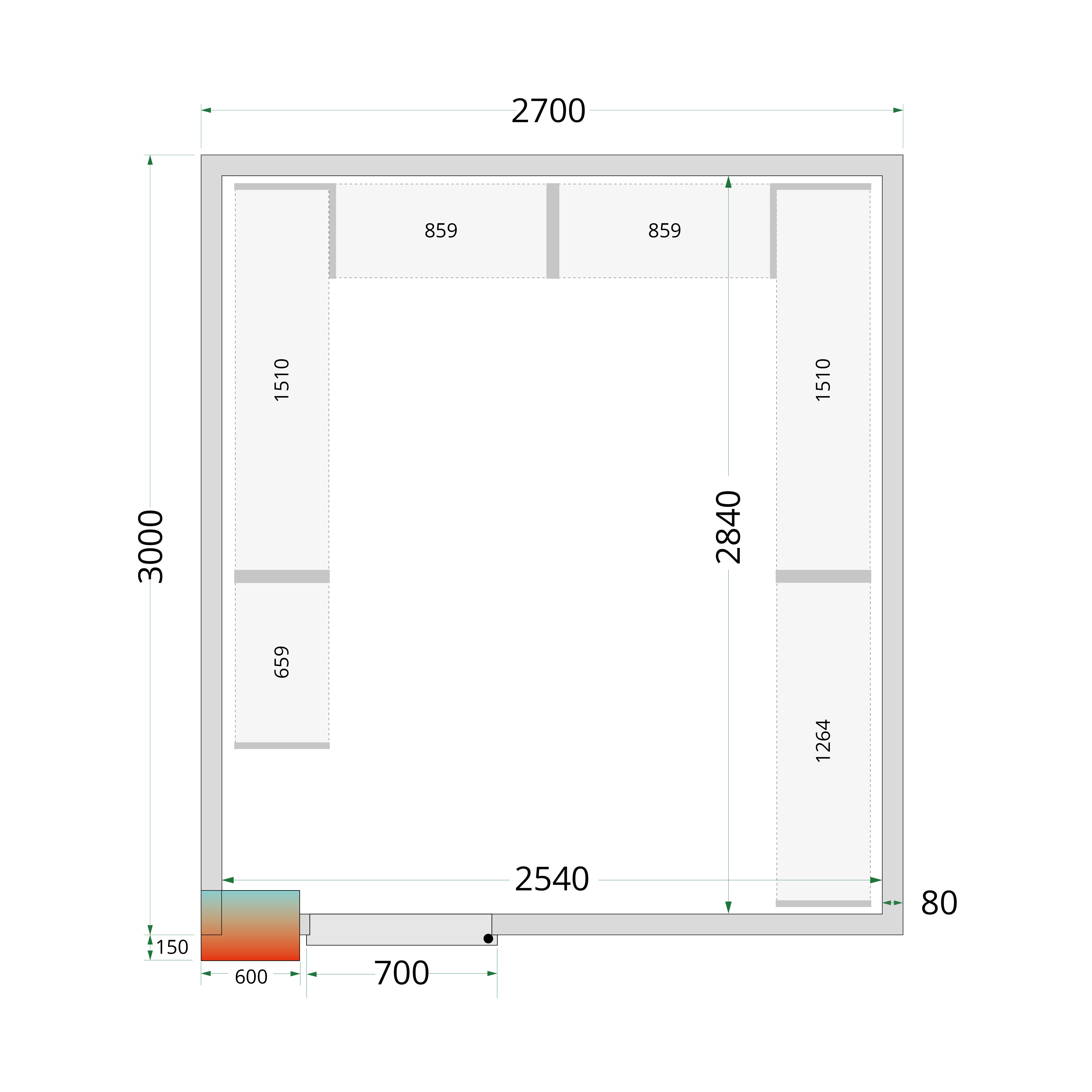 Estante Modular para Câmara Frigorífica 2700x3000mm