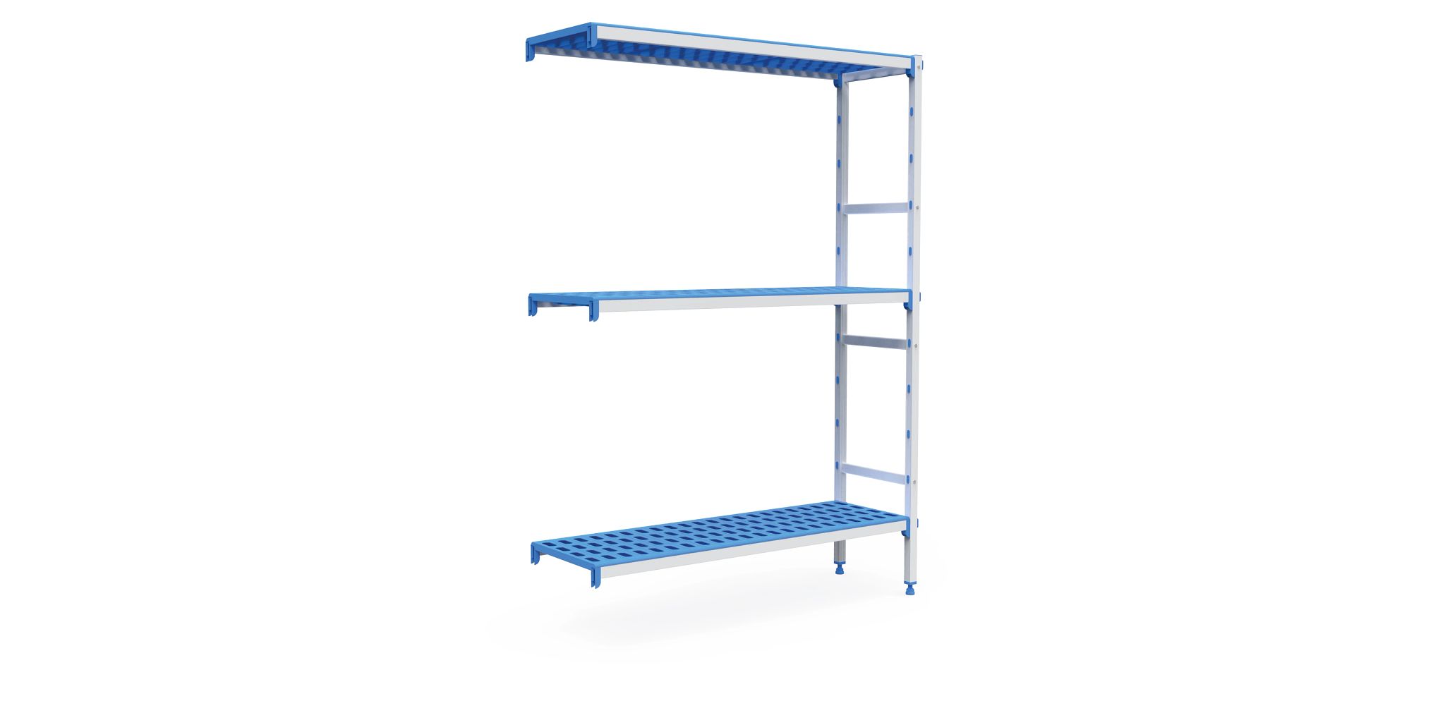 Kit Estantes Modulares 3 Níveis Alumínio/Polipropileno 2900x385mm