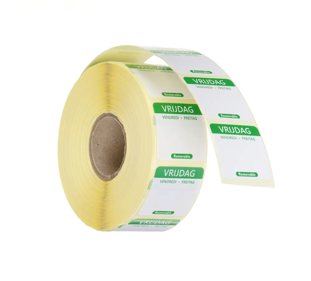 Etiquetas de Segurança Alimentar Diárias, 1000 unidades, 25x25mm