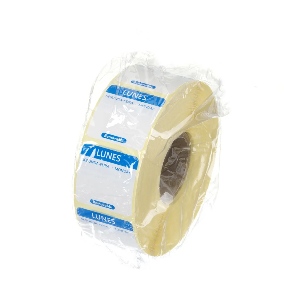 Etiquetas Segurança Alimentar Diárias, Segunda-feira, 25x25mm, 1000 unidades