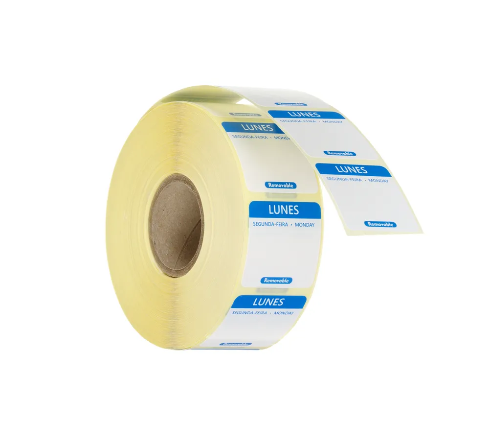Etiquetas Segurança Alimentar Diárias, Segunda-feira, 25x25mm, 1000 unidades