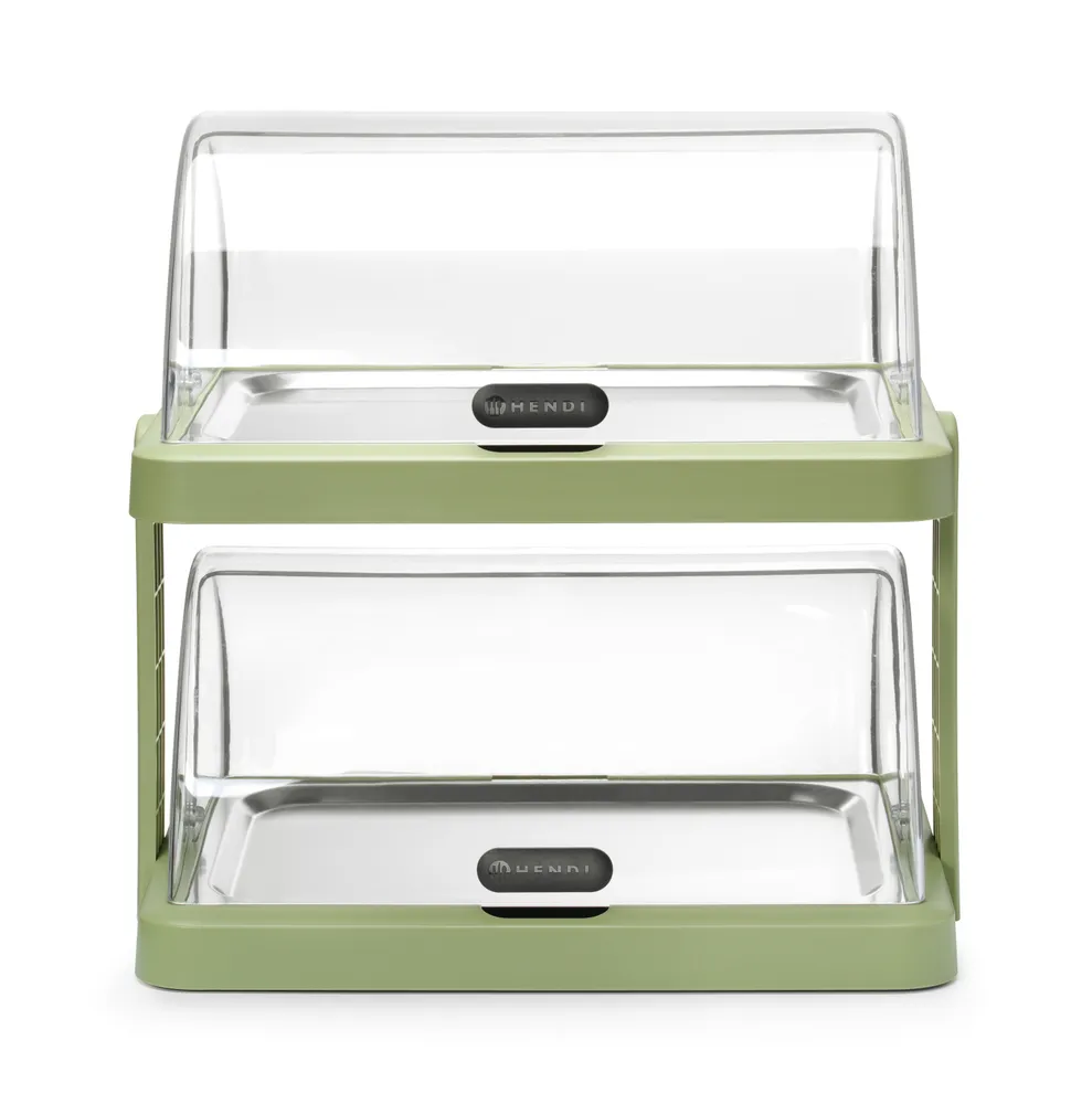 Expositor de Alimentos Refrigerado Dois Níveis Verde 480x355x(H)480mm