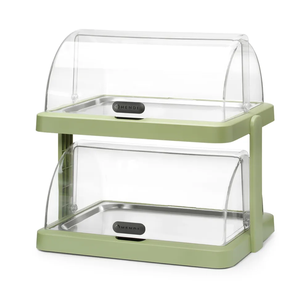 Expositor de Alimentos Refrigerado Dois Níveis Verde 480x355x(H)480mm