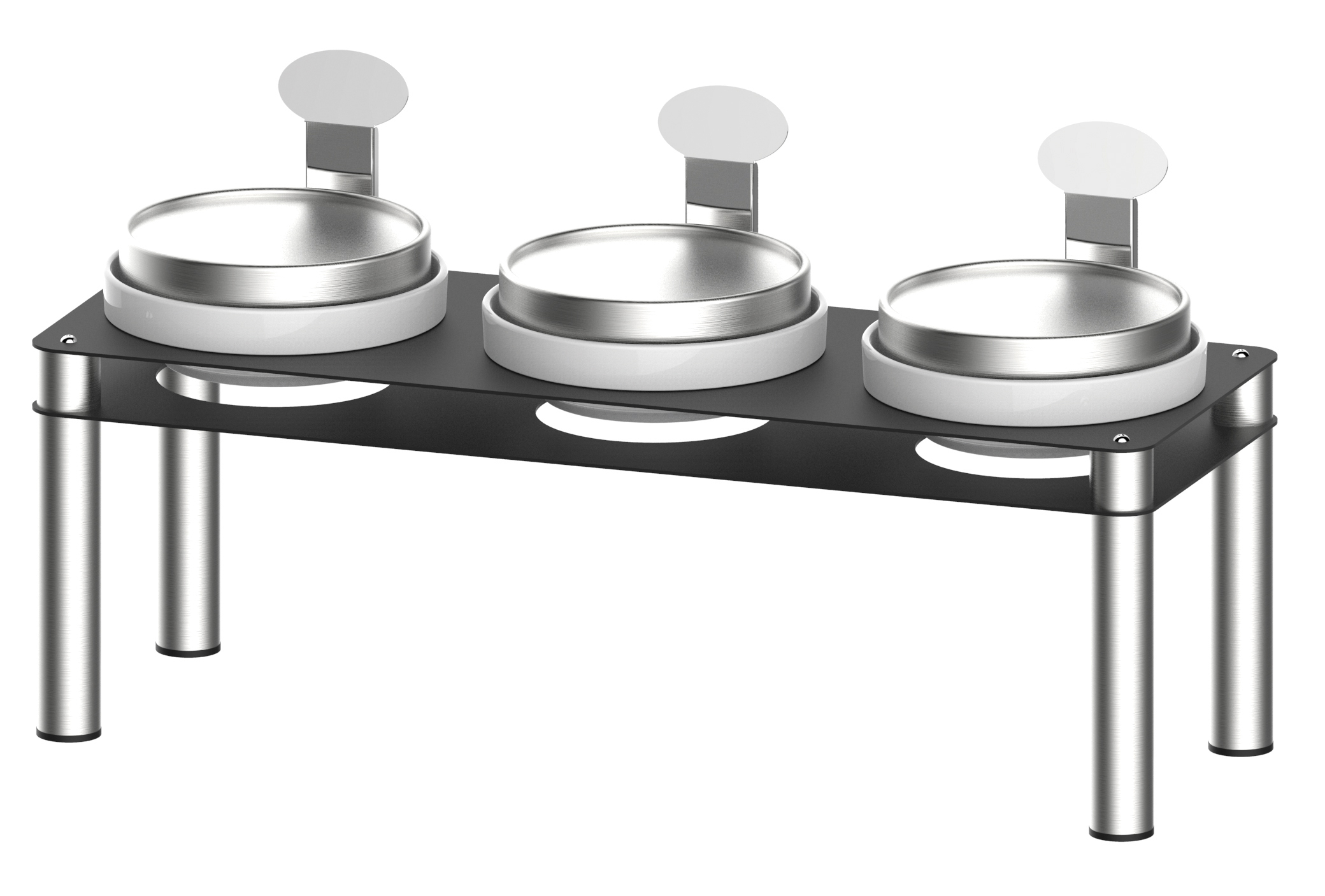 Expositor de Buffet Refrigerado Eutéctico | 3 Taças Porcelana
