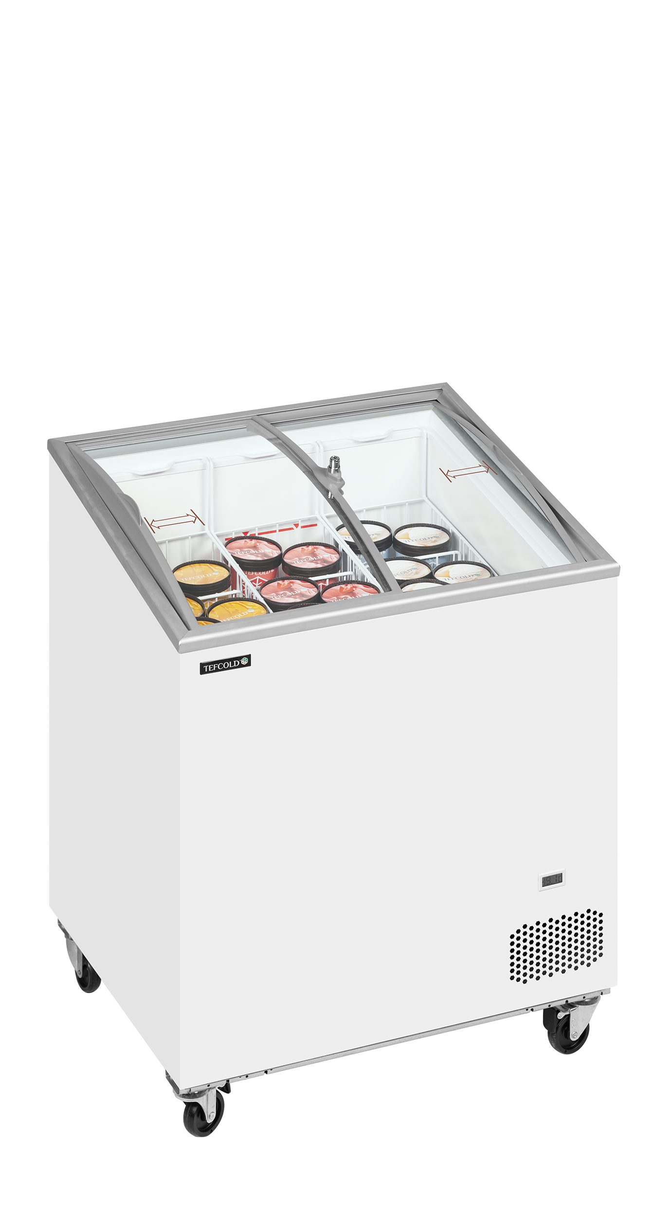 Expositor Congelador Gelados Cestas Vidro Curvo 157L