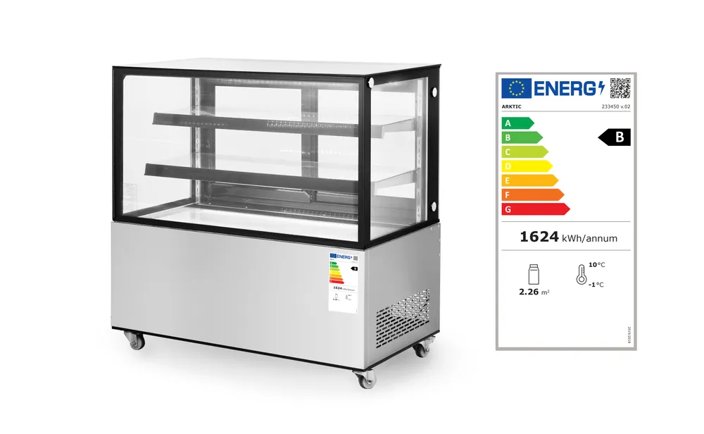 Expositor Frigorífico Vertical 410L com 2 Prateleiras de Vidro