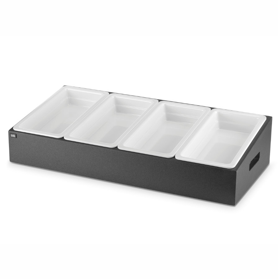 Expositor Talheres 71x33.5 cm para 4 Cubas GN 1/3 Preto