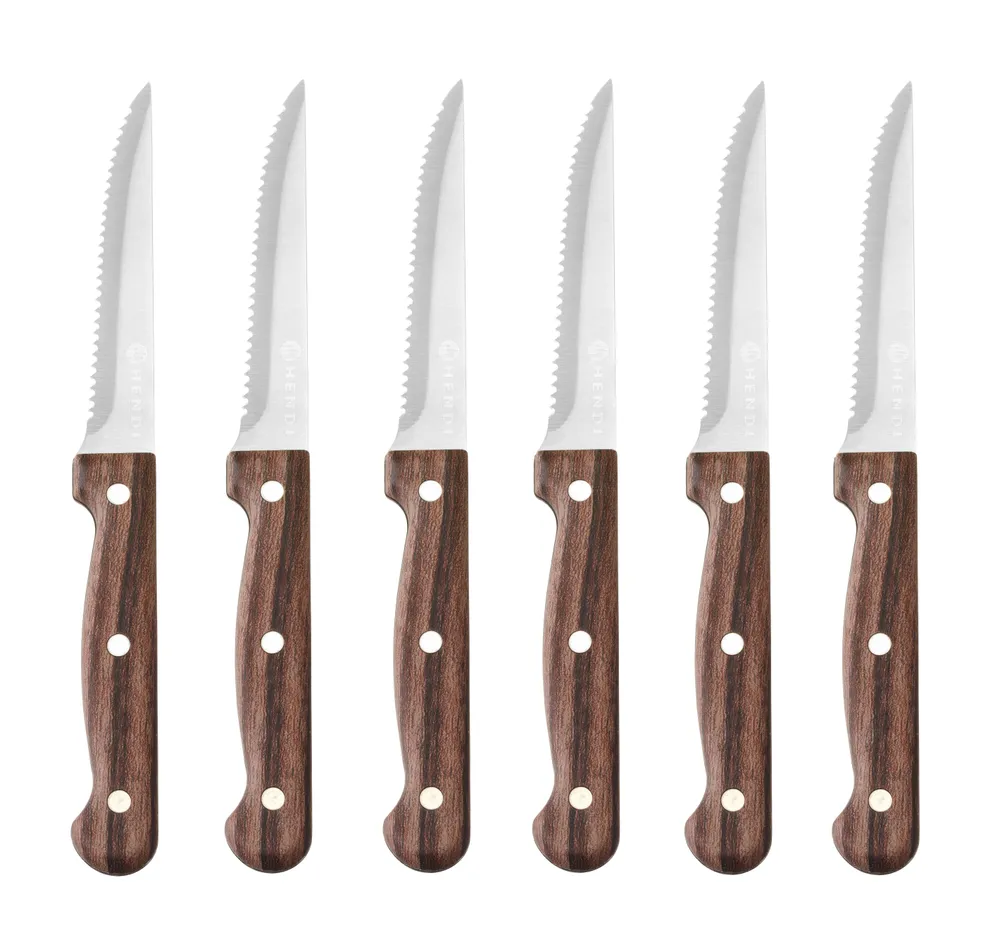 Faca de Mesa com Cabo ABS Castanho, 210mm, Conjunto 6 Peças