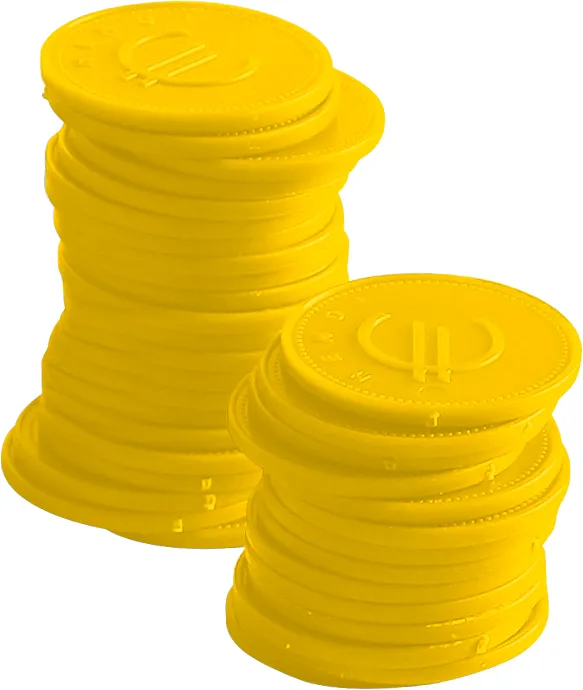 Fichas de Consumo Reutilizáveis Ø25mm – Pack 100 Amarelo