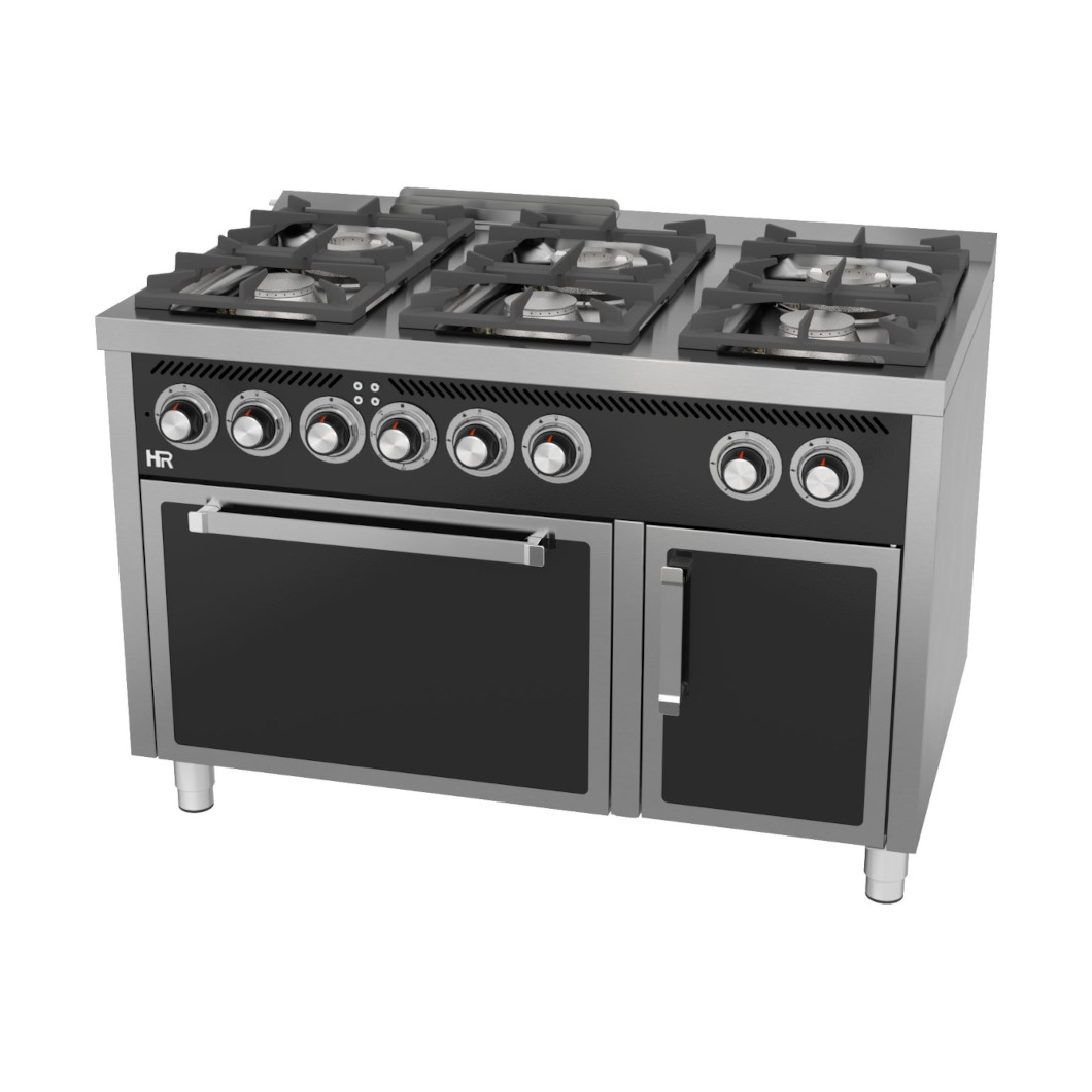 Fogão a Gás 6 Queimadores com Forno Elétrico GN 2/1, Linha 700