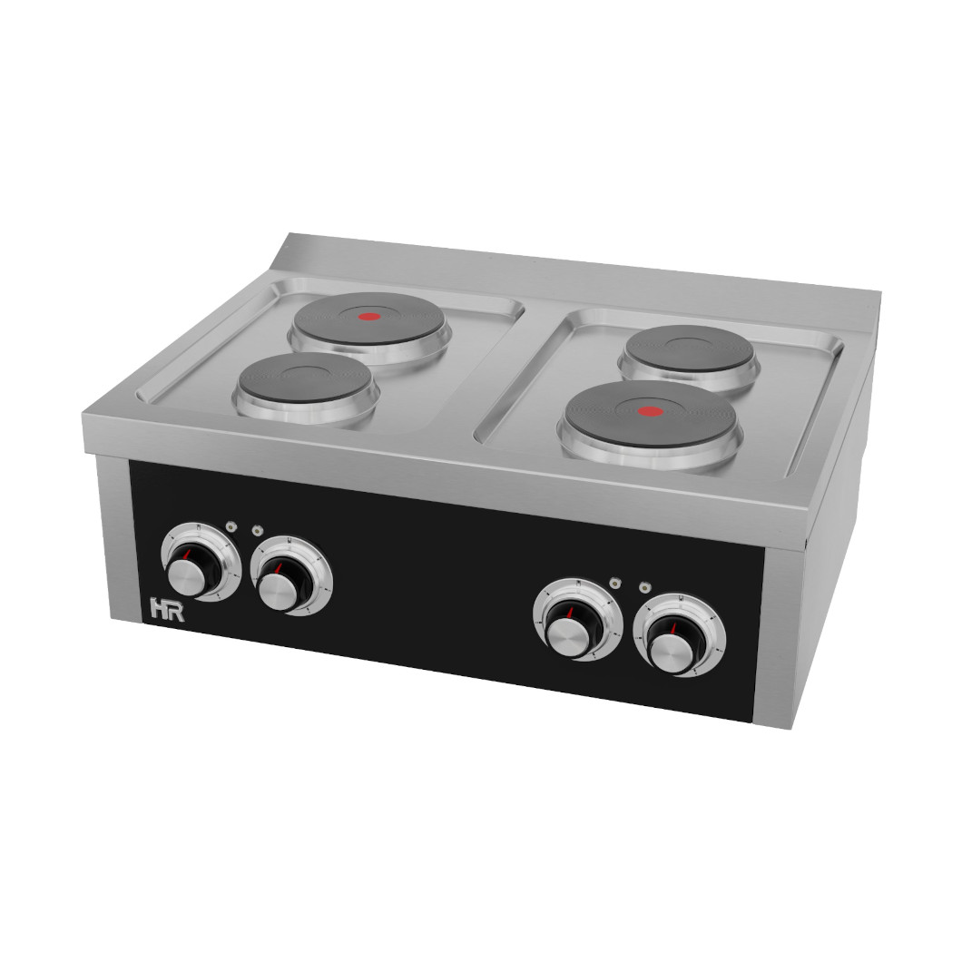 Fogão Elétrico Bancada 4 Placas e Forno GN 1/1 Linha 600