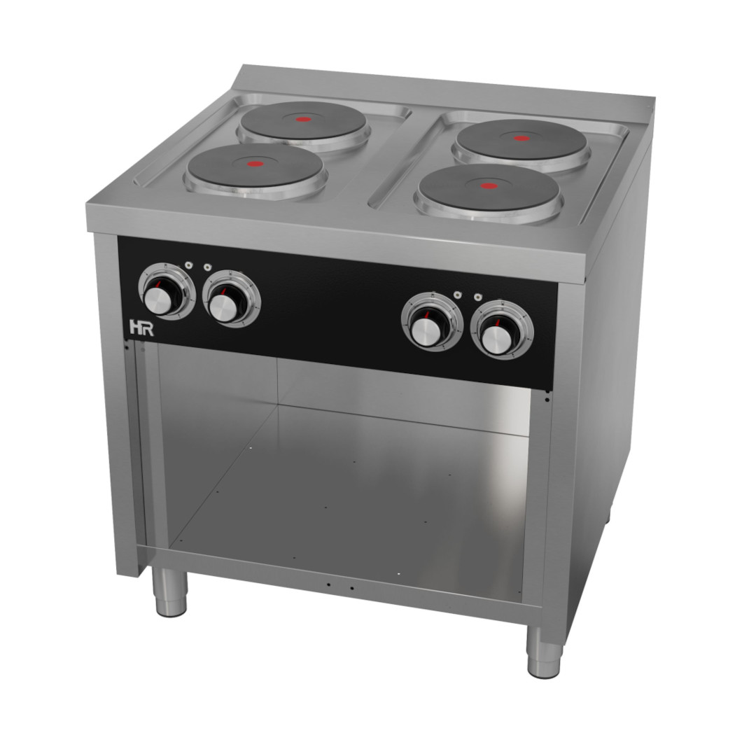 Fogão Elétrico Profissional 4 Placas c/ Forno GN 2/1 Linha 700