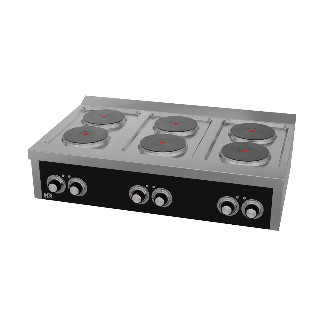 Fogão Elétrico de Bancada 6 Placas c/ Forno GN 2/1 Linha 700
