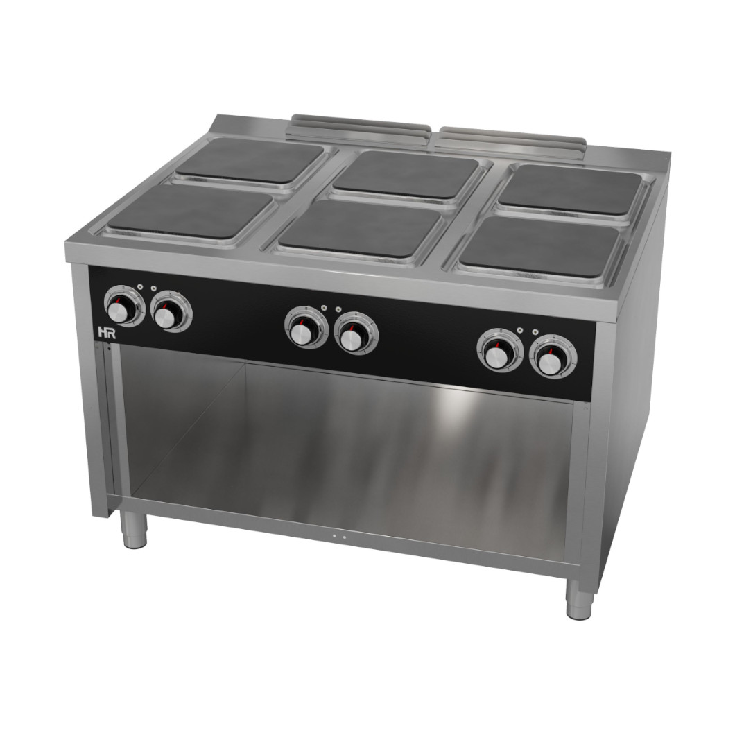 Fogão Elétrico Industrial 6 Placas c/ Forno GN 2/1 L900