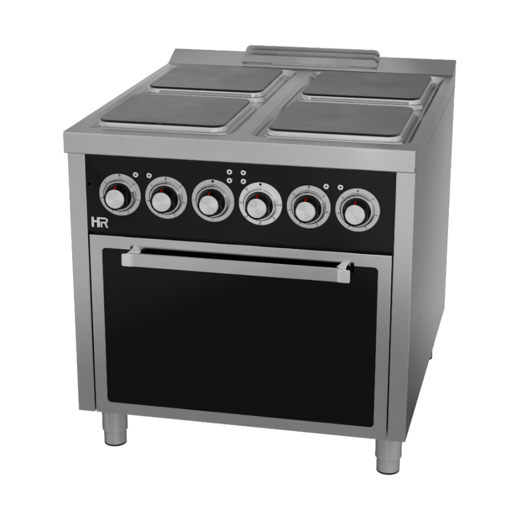 Fogão Elétrico Industrial 4 Placas c/ Forno GN 2/1 Linha 900