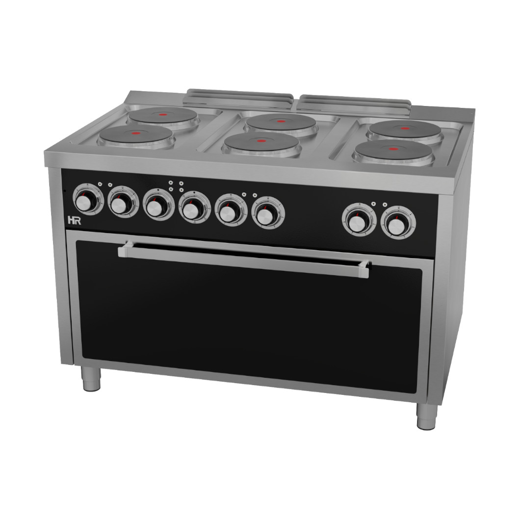 Fogão Elétrico Profissional 6 Placas c/ Forno Maxi | Linha 700