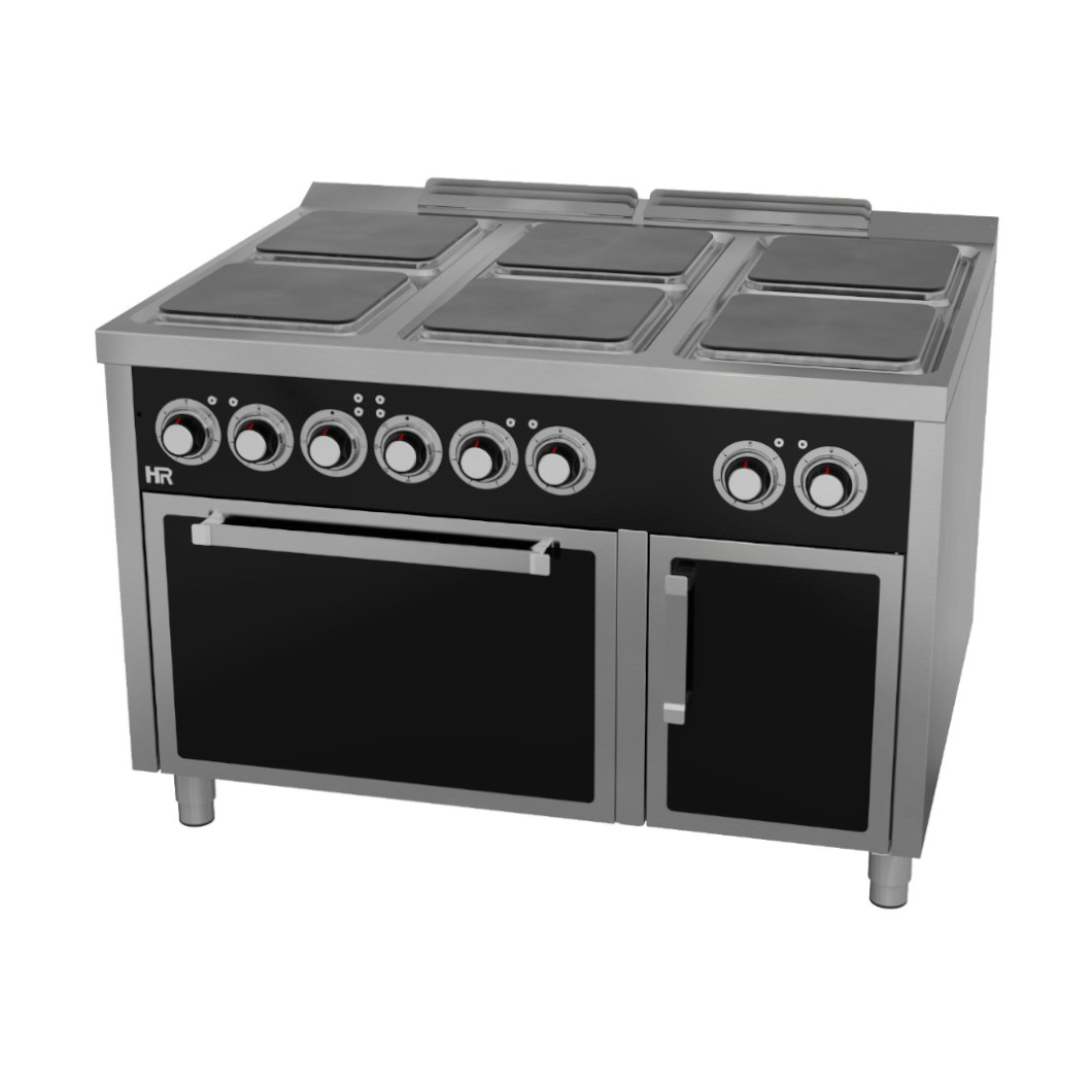 Fogão Elétrico Profissional 6 Placas c/ Forno GN 2/1 Linha 900