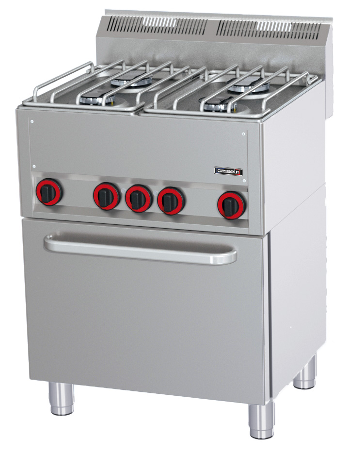 Fogão a Gás 4 Bicos com Forno Elétrico Ventilado GN 1/1 | Linha 600