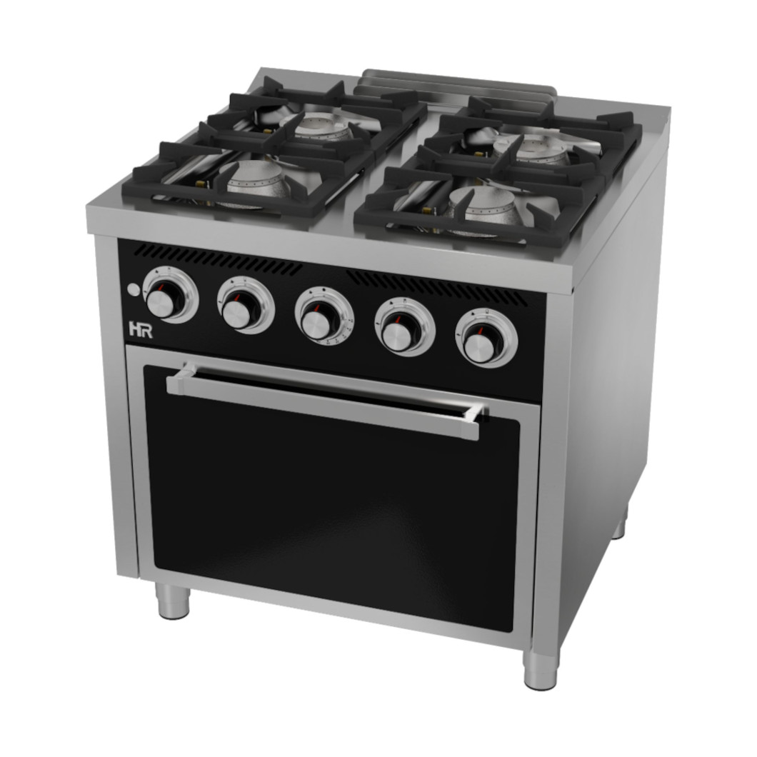 Fogão a Gás 4 Queimadores com Forno GN 2/1 Linha 700
