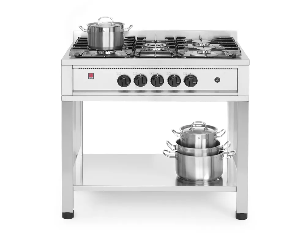 Fogão a Gás 5 Bicos com Base Aberta 14,3kW – 900x640mm