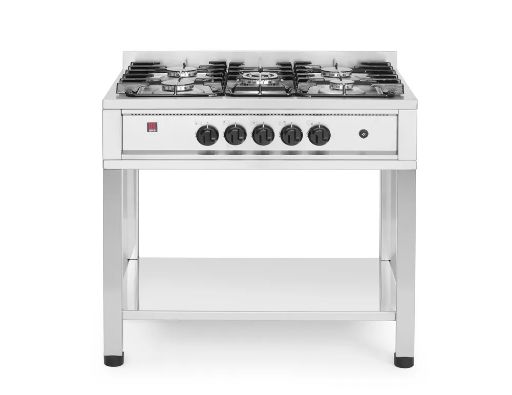 Fogão a Gás 5 Bicos com Base Aberta 14,3kW – 900x640mm